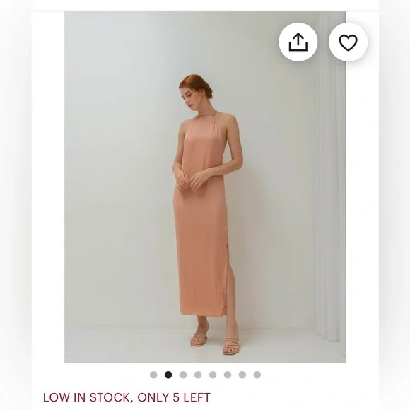 Noire Dresses | Nwt, Noire Brand, Custom Made Cream Colored Satin Halter Dress. Size: S | Color: Cream | Size: S | Tstorey09's Closet
